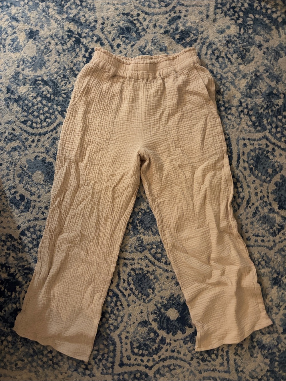 Rails Cream Linen Wide-Leg Pants
